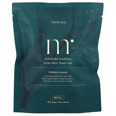 Molvany, Artichoke Soothing Acne Pore Toner Pad, Refill , 70 Pads, 5.64 oz (160 g) Molvany, Artichoke Soothing Acne Pore Toner Pad, Refill , 70 Pads, 5.64 oz (160 g)