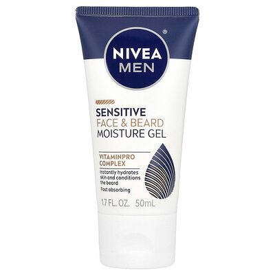 Nivea, Men, Sensitive Face & Beard Moisture Gel, 1.7 fl oz (50 ml) Nivea, Men, Sensitive Face & Beard Moisture Gel, 1.7 fl oz (50 ml)