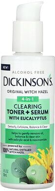 Dickinson Brands, Original Witch Hazel, 4-in-1 Clearing Toner + Serum with Eucalyptus, Alcohol Free, 4 fl oz (118 ml)