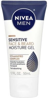Care+ Nivea, Men, Sensitive Face & Beard Moisture Gel, 1.7 fl oz (50 ml)