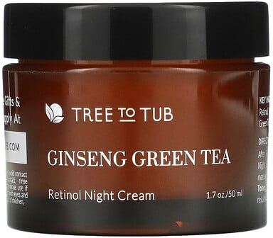 Tree To Tub, Retinol Anti Aging & Wrinkle Night Moisturizer, Hyaluronic Acid Face Cream for Dry, Sensitive Skin, 1.7 fl oz (50 ml)