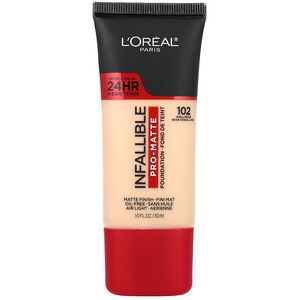 L'Oréal, Infallible, Pro-Matte Foundation, 102 Shell Beige, 1 fl oz (30 ml) L'Oréal, Infallible, Pro-Matte Foundation, 102 Shell Beige, 1 fl oz (30 ml)