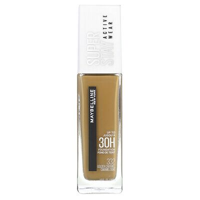 Maybelline, Super Stay, Active Wear Foundation, 332 Golden Caramel, 1 fl oz (30 ml) Maybelline, Super Stay, Active Wear Foundation, 332 Golden Caramel, 1 fl oz (30 ml)