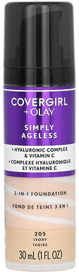 Covergirl, Olay Simply Ageless, 3-in-1 Foundation, 205 Ivory, 1 fl oz (30 ml)