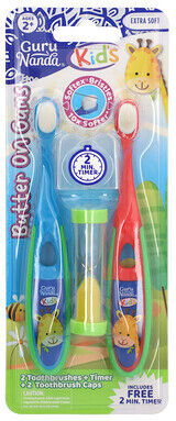 GuruNanda, Kids, Butter On Gums Toothbrush Set, Extra Soft, Ages 2+, 5 Piece Set
