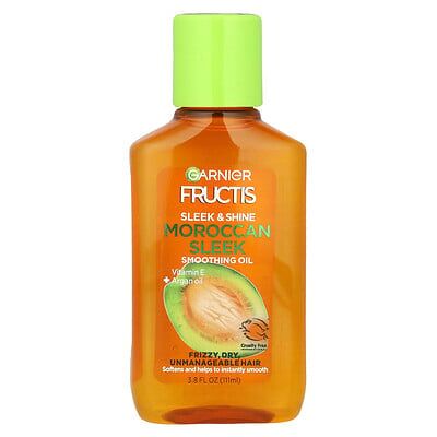 Garnier, Fructis, Sleek & Shine, Moroccan Sleek Smoothing Oil, 3.8 fl oz (111 ml) Garnier, Fructis, Sleek & Shine, Moroccan Sleek Smoothing Oil, 3.8 fl oz (111 ml)