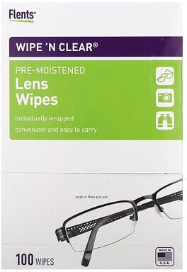 Care+ Flents, Wipe 'N Clear, Pre-Moistened Lens Wipes, 100 Wipes