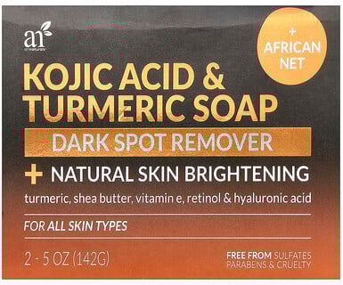 Care+ artnaturals, Kojic Acid & Turmeric Bar Soap, For All Skin Types , 2 Bars, 5 oz (142 g) Each