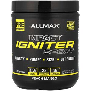 ALLMAX, IMPACT™ IGNITER Sport, Pre-Workout, Peach Mango, 11.29 oz (320 g) ALLMAX, IMPACT™ IGNITER Sport, Pre-Workout, Peach Mango, 11.29 oz (320 g)
