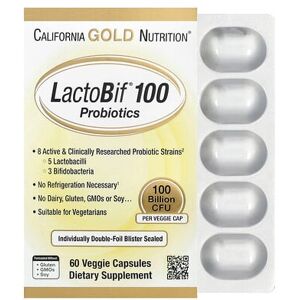 California Gold Nutrition, LactoBif® 100 Probiotics, 100 Billion CFU, 60 Veggie Capsules California Gold Nutrition, LactoBif® 100 Probiotics, 100 Billion CFU, 60 Veggie Capsules
