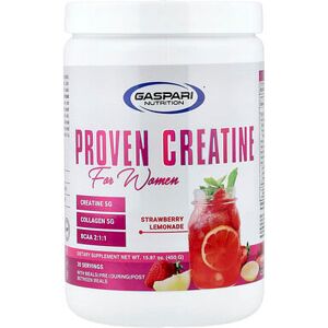 Gaspari Nutrition, Proven Creatine For Women, Strawberry Lemonade, 15.87 oz (450 g) Gaspari Nutrition, Proven Creatine For Women, Strawberry Lemonade, 15.87 oz (450 g)