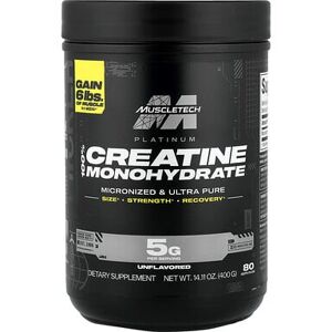 MuscleTech, Platinum 100% Creatine Monohydrate, Unflavored, 14.11 oz (400 g) MuscleTech, Platinum 100% Creatine Monohydrate, Unflavored, 14.11 oz (400 g)