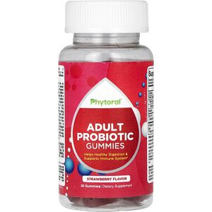 Phytoral, Adult Probiotic Gummies, Strawberry, 30 Gummies (8.35 mg (2.5 Billion CFU) per Gummy) Phytoral, Adult Probiotic Gummies, Strawberry, 30 Gummies (8.35 mg (2.5 Billion CFU) per Gummy)