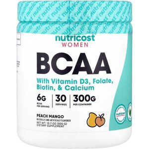 Nutricost, Women, BCAA With Vitamin D3, Folate, Biotin, & Calcium, Peach Mango, 10.7 oz (300 g) Nutricost, Women, BCAA With Vitamin D3, Folate, Biotin, & Calcium, Peach Mango, 10.7 oz (300 g)