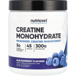 Nutricost, Performance, Creatine Monohydrate, Blue Raspberry, 10.7 oz (300 g) Nutricost, Performance, Creatine Monohydrate, Blue Raspberry, 10.7 oz (300 g)