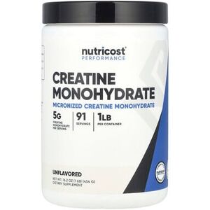Nutricost, Performance, Creatine Monohydrate, Unflavored, 1 lb (454 g) Nutricost, Performance, Creatine Monohydrate, Unflavored, 1 lb (454 g)