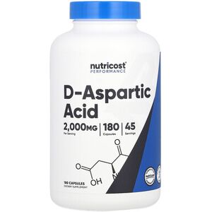 Nutricost, Performance, D-Aspartic Acid, 180 Capsules (500 mg per Capsule) Nutricost, Performance, D-Aspartic Acid, 180 Capsules (500 mg per Capsule)