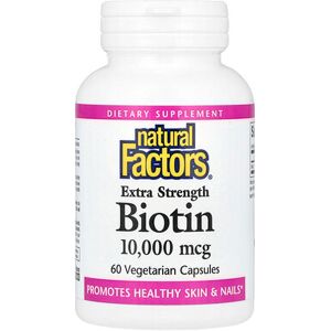 Natural Factors, Biotin, 10,000 mcg, 60 Vegetarian Capsules Natural Factors, Biotin, 10,000 mcg, 60 Vegetarian Capsules