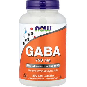 NOW Foods, GABA, 750 mg, 200 Veg Capsules NOW Foods, GABA, 750 mg, 200 Veg Capsules