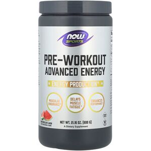 NOW Foods, Sports, Pre-Workout Advanced Energy, Watermelon, 21.16 oz (600 g) NOW Foods, Sports, Pre-Workout Advanced Energy, Watermelon, 21.16 oz (600 g)