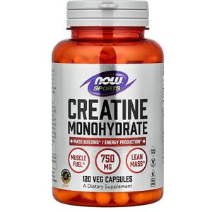NOW Foods, Sports, Creatine Monohydrate, 120 Veg Capsules (0.75 g per Capsule) NOW Foods, Sports, Creatine Monohydrate, 120 Veg Capsules (0.75 g per Capsule)