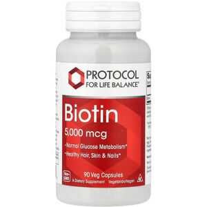 Protocol for Life Balance, Biotin, 5,000 mcg, 90 Veg Capsules Protocol for Life Balance, Biotin, 5,000 mcg, 90 Veg Capsules