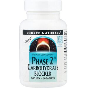 Source Naturals, Phase 2® Carbohydrate Blocker, 500 mg, 60 Tablets Source Naturals, Phase 2® Carbohydrate Blocker, 500 mg, 60 Tablets