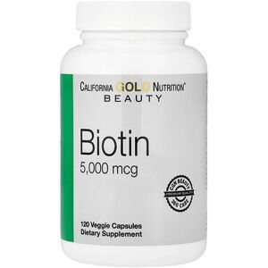 California Gold Nutrition, Biotin, 5,000 mcg, 120 Veggie Capsules California Gold Nutrition, Biotin, 5,000 mcg, 120 Veggie Capsules