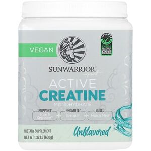 Sunwarrior, Sport, Active Creatine Monohydrate, Unflavored, 1.32 lb (600 g) Sunwarrior, Sport, Active Creatine Monohydrate, Unflavored, 1.32 lb (600 g)