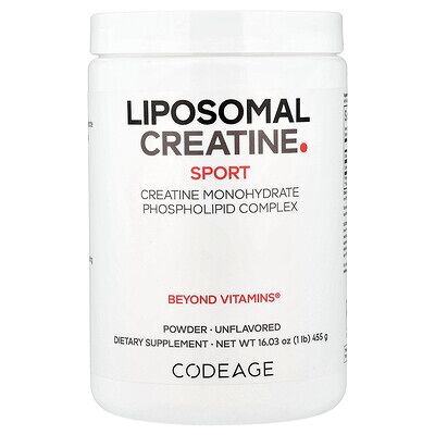 Codeage Sport, Liposomal Creatine Powder, Unflavored, 1 lb (455 g) Codeage Sport, Liposomal Creatine Powder, Unflavored, 1 lb (455 g)