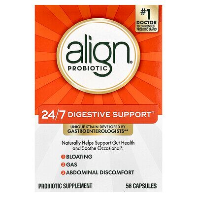 Align Probiotics, 24/7 Digestive Support, Probiotic Supplement, 56 Capsules (10 per Capsule) Align Probiotics, 24/7 Digestive Support, Probiotic Supplement, 56 Capsules (10 per Capsule)