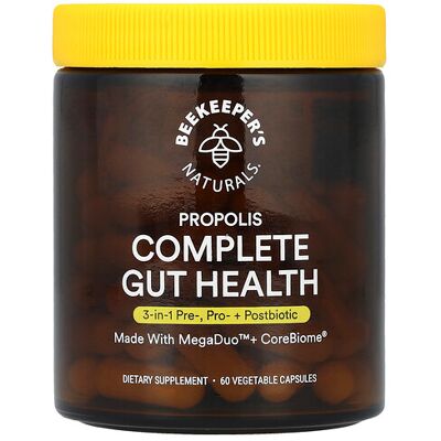 Beekeeper's Naturals, Propolis Complete Gut Health, 60 Vegetable Capsules Beekeeper's Naturals, Propolis Complete Gut Health, 60 Vegetable Capsules