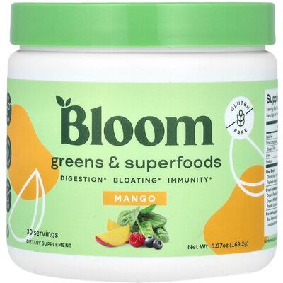 Bloom, Greens & Superfoods, Mango, 5.97 oz (169.2 g) Bloom, Greens & Superfoods, Mango, 5.97 oz (169.2 g)