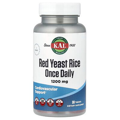 KAL, Red Yeast Rice, 1,200 mg, 30 Tablets KAL, Red Yeast Rice, 1,200 mg, 30 Tablets