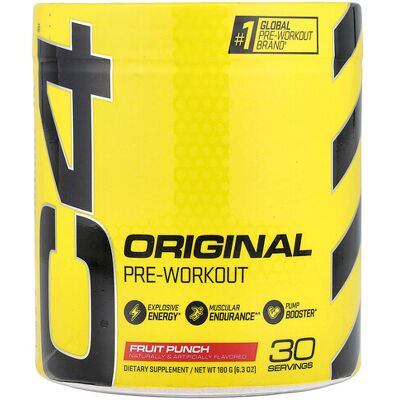 C4 / Cellucor, C4® Original, Pre-Workout, Fruit Punch, 6.3 oz (180 g) C4 / Cellucor, C4® Original, Pre-Workout, Fruit Punch, 6.3 oz (180 g)