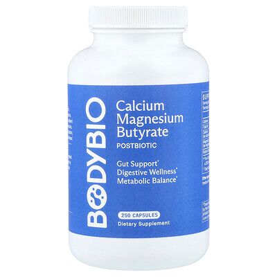BodyBio, Calcium Magnesium Butyrate, 250 Capsules BodyBio, Calcium Magnesium Butyrate, 250 Capsules