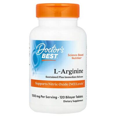 Doctor's Best L-Arginine - Sustained + Immediate Release, 500mg - 120 tablets Doctor's Best L-Arginine - Sustained + Immediate Release, 500mg - 120 tablets