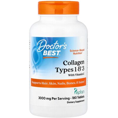 Doctor's Best Collagen Types 1 and 3 with Peptan and Vitamin C - 1000 mg Doctor's Best Collagen Types 1 and 3 with Peptan and Vitamin C - 1000 mg