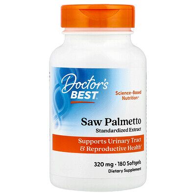 Doctor's Best Saw Palmetto Standardized Extract - 320mg - 180 Softgels - Dietary Supplement Doctor's Best Saw Palmetto Standardized Extract - 320mg - 180 Softgels - Dietary Supplement