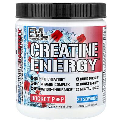 EVLution Nutrition, Creatine Energy™, Rocket Pop, 9.1 oz (258 g) EVLution Nutrition, Creatine Energy™, Rocket Pop, 9.1 oz (258 g)