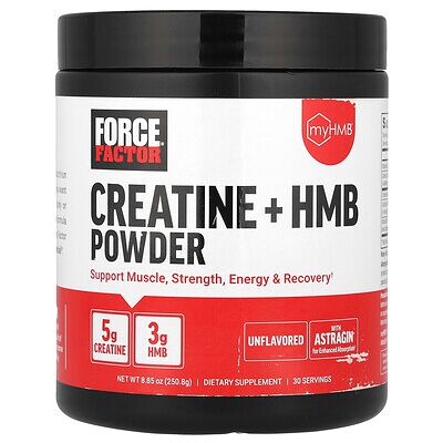 Force Factor, Creatine + HMB Powder, Unflavored, 8.85 oz (250.8 g) Force Factor, Creatine + HMB Powder, Unflavored, 8.85 oz (250.8 g)
