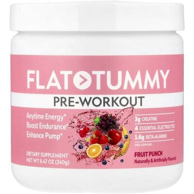 Flat Tummy, Pre-Workout, Fruit Punch, 8.47 oz (240 g) Flat Tummy, Pre-Workout, Fruit Punch, 8.47 oz (240 g)