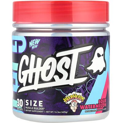 Ghost, Size, Muscle Builder, Warheads® Sour Watermelon, 14.3 oz (405 g) Ghost, Size, Muscle Builder, Warheads® Sour Watermelon, 14.3 oz (405 g)