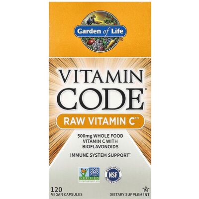 Garden of Life Vitamin Code Raw Vit C - 500mg Whole Food Vit C with Bioflavonoids Garden of Life Vitamin Code Raw Vit C - 500mg Whole Food Vit C with Bioflavonoids