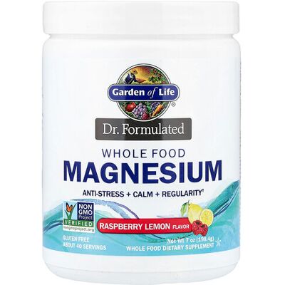 Garden of Life Dr. Formulated Whole Food Magnesium - Raspberry Lemon - 7 oz Garden of Life Dr. Formulated Whole Food Magnesium - Raspberry Lemon - 7 oz