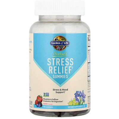 Garden of Life Herbals Stress Relief Gummies - Supports Mood & Stress - Berry Flavor - 60 Gummies Garden of Life Herbals Stress Relief Gummies - Supports Mood & Stress - Berry Flavor - 60 Gummies