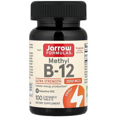 Jarrow Methyl B-12 2500mcg Tropical - Vegan Chewable Tablets Jarrow Methyl B-12 2500mcg Tropical - Vegan Chewable Tablets