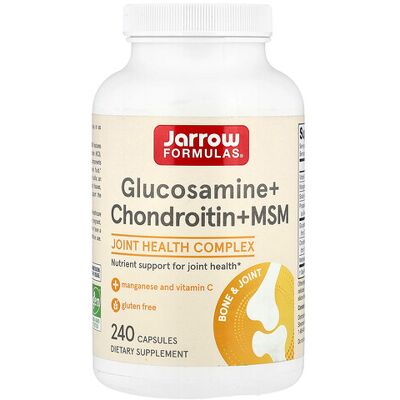 Jarrow Formulas Glucosamine + Chondroitin + MSM - Joint Support - 240 Capsules Jarrow Formulas Glucosamine + Chondroitin + MSM - Joint Support - 240 Capsules