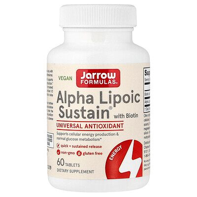 Jarrow Formulas Alpha Lipoic Acid 300mg with Biotin - 60 Tablets Jarrow Formulas Alpha Lipoic Acid 300mg with Biotin - 60 Tablets