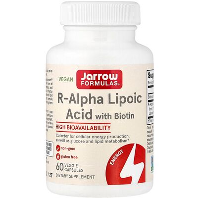 Jarrow Formulas Biotin & R-Alpha Lipoic Acid Support - 60 Veggie Caps Jarrow Formulas Biotin & R-Alpha Lipoic Acid Support - 60 Veggie Caps